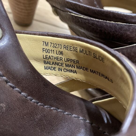 Frye Heel Platform Sandals Women 7M Brown Leather Strap Reese Multi Slide Boho 7 - Picture 6 of 16